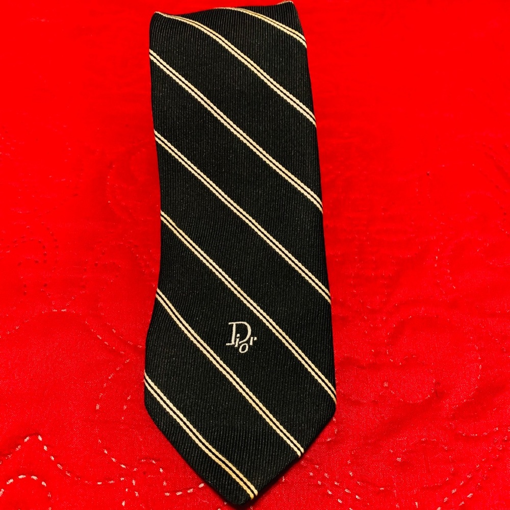 Vintage Christian Dior striped Neck Tie - Picture 7 of 10